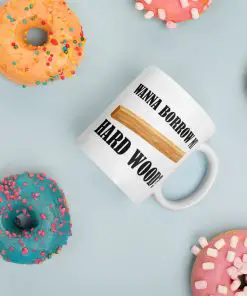 white glossy mug 11oz donuts