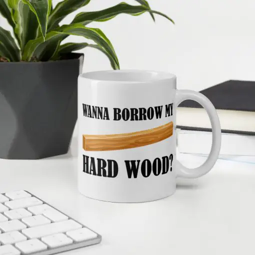hard wood - White glossy mug