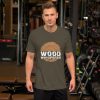 unisex staple short sleeve woodworking t-shirt army front