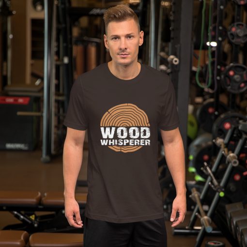 unisex staple wood working t-shirt brown front