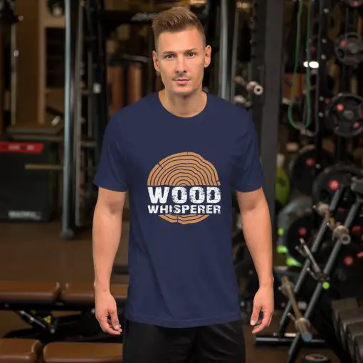 unisex staple wood working t-shirt navy front