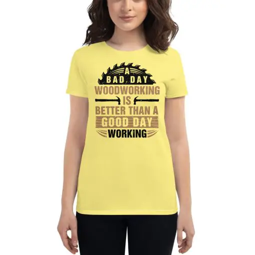 Women's short sleeve t-shirt spring yellow front