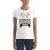 women's fashion fit woodworking T-shirt white front