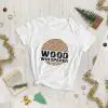 womens fashion fit woodworking T-shirt white front