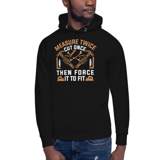 unisex premium hoodie black front-woodworking t-shirt