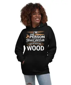 unisex premium hoodie black front- Customized wood Hoodie