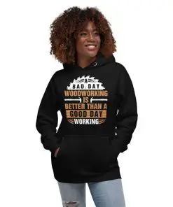 unisex premium hoodie black front- working T-shirt- Unisex Hoodie