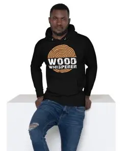 unisex premium hoodie black front-Wood whisperer - Unisex Hoodie
